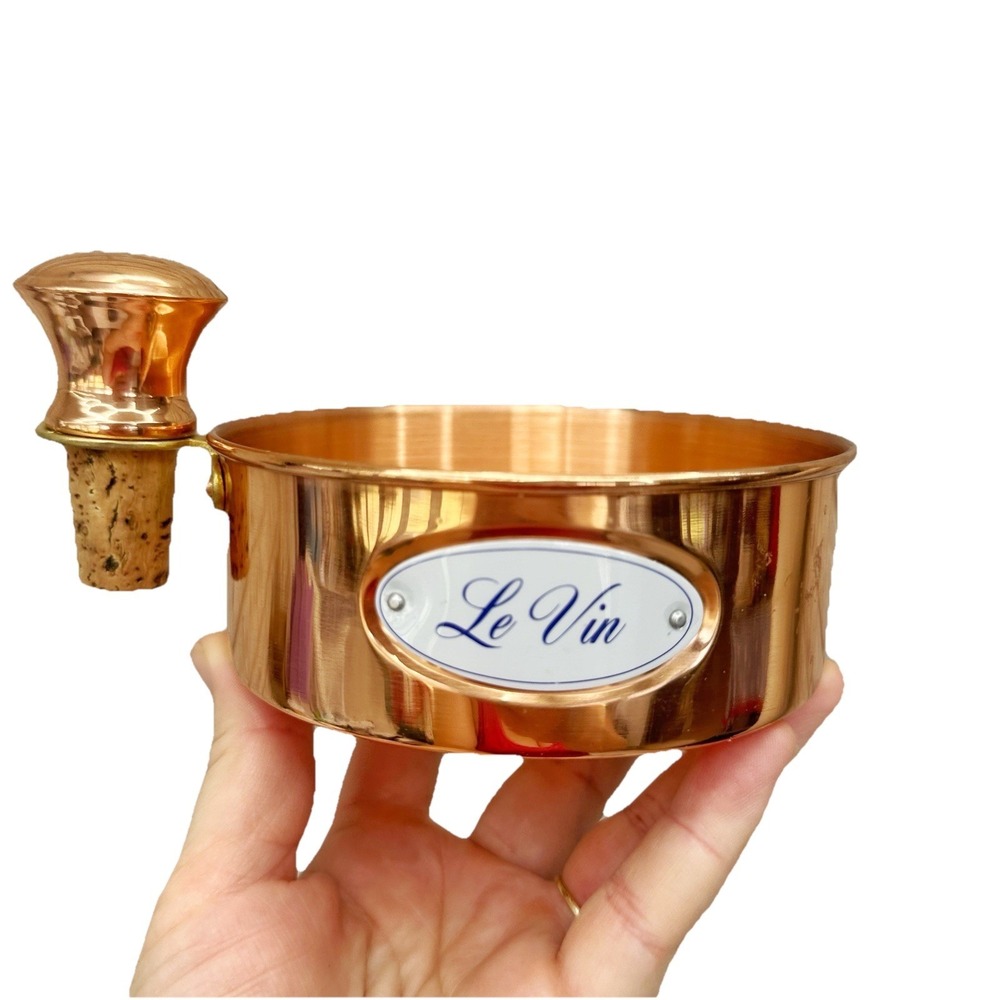 Vintage Teleflora Copper 'Le Vin' Wine Bottle Holder Coaster With Cork Korea